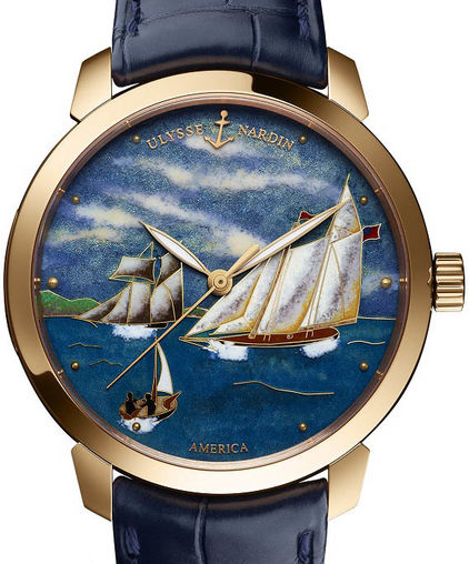 Buy Ulysse Nardin 8152-111-2 / AMERICA Classico Enamel Classico Schooner America 2016 replica watch